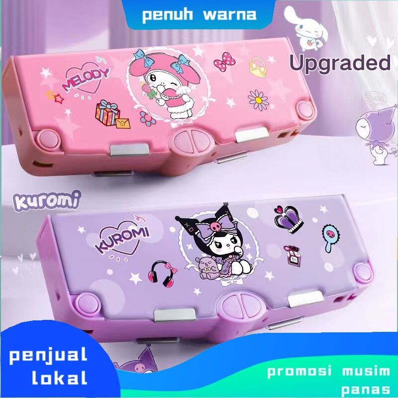 

【Local Delivery 】Kuromi/Melodi Kotak Pensil Serbaguna Tempat Kotak Pensil Mekanik Multifungsi Tempat Pensil Weterproof Lapisan Ganda Pop-up Mechanical pencil case