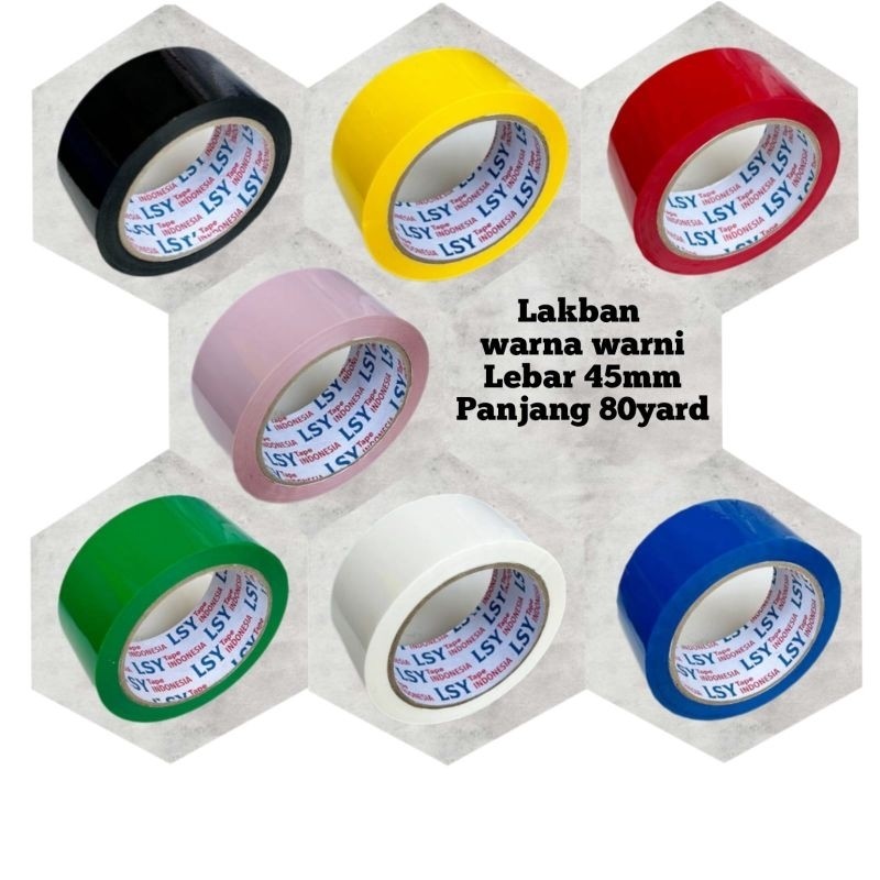 

lakban warna-warni 45MM x 80yard full LSY TAPE INDONESIA
