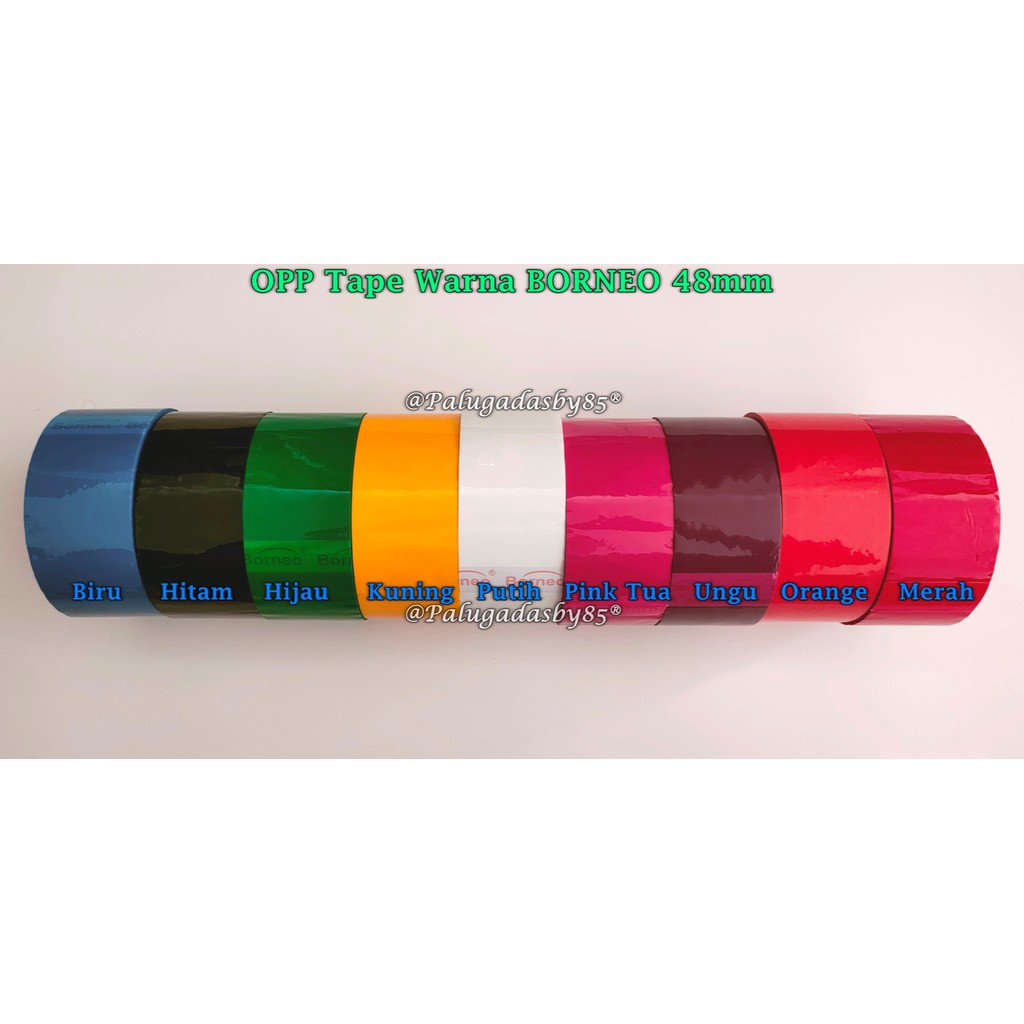 

(1 Biji) OPP Tape Warna BORNEO 2 Inch / Lakban Warna Borneo 48 mm / OPP Tape Borneo Core Orange