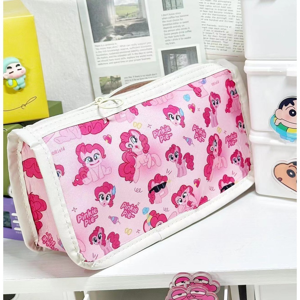 

Tempat pensil multifungsi pouch make up pink little pony kombinasi mika dan kain 91155