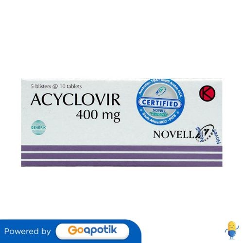 Acyclovir Novell 400 Mg Box 50 Tablet