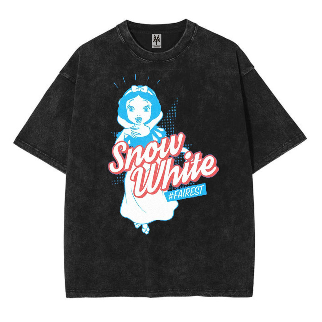 Kaos oversize cartoon disney snow white #fairest washed washing vintage tee