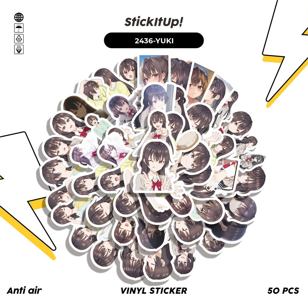

COD✨ 50 Pcs Stiker FUNNY YUKI SUOU STICKER PACK 01 Lucu Anti Air Untuk Dekorasi Notebook Sepeda Skateboard Handphone DIY