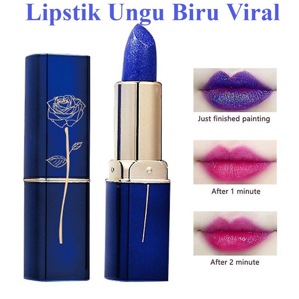 Lipstik Ungu Biru Viral Lipstik Ajaib Berubah Warna Biru Menjadi Pink /Lipstik Yurizumi Change Color
