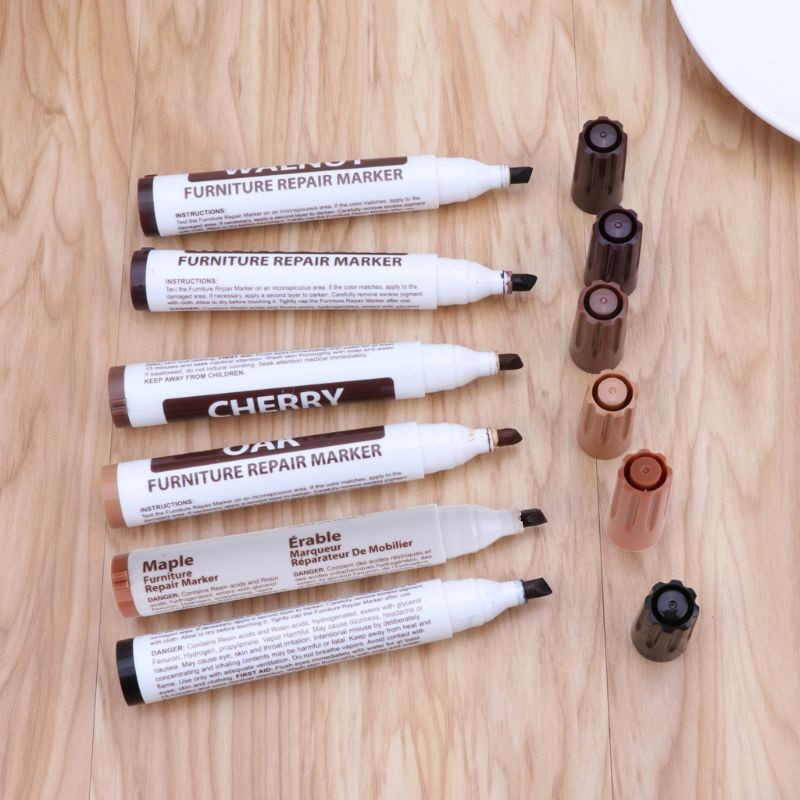 

Furniture Repair Pen Wood Markers for Touch Ups & Cover Ups Scratch Repair Marker For Wood Floors, Tables, Desks, Bedpos