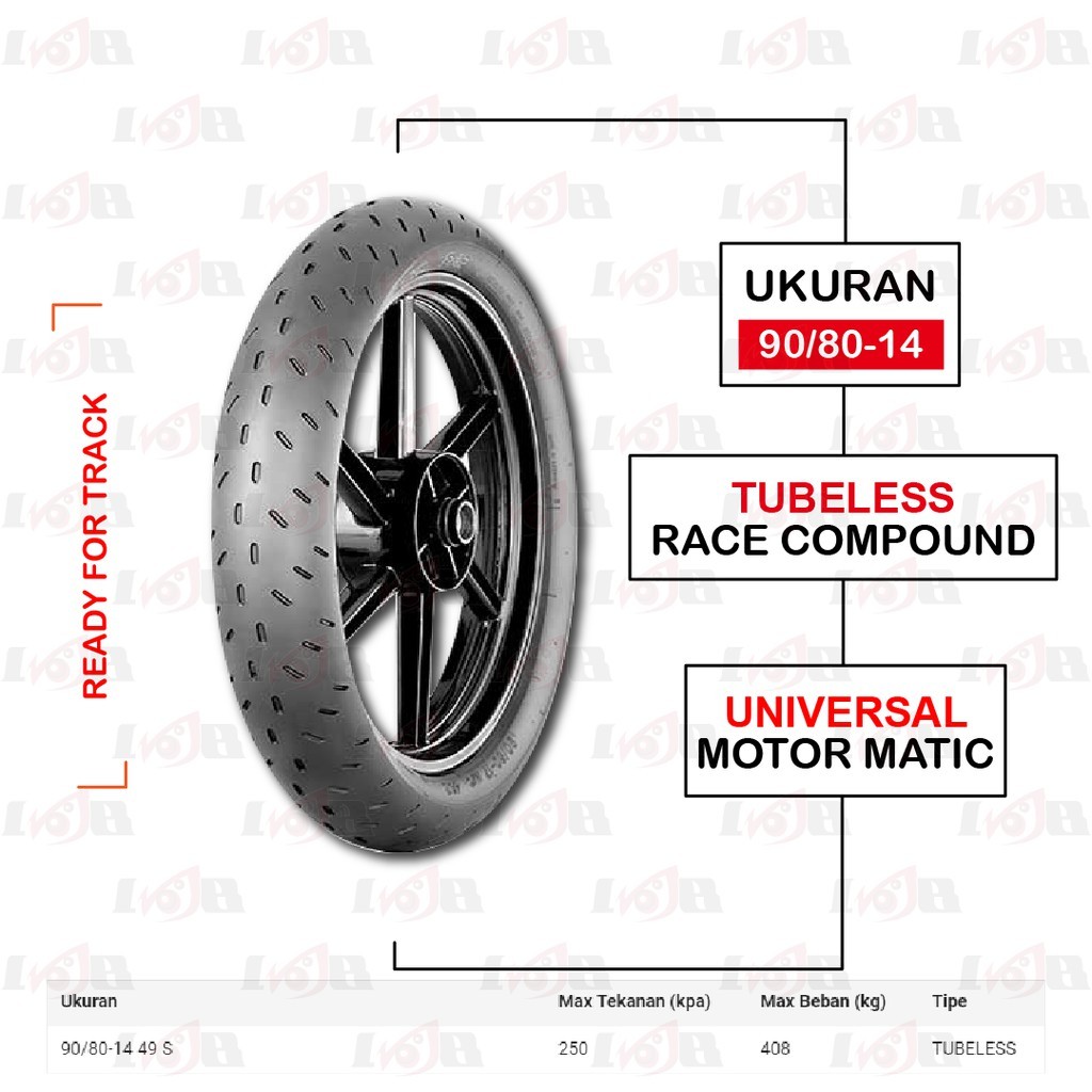 IRC Fasti 2 90/80 Ring 14 Soft Compound Racing Ban Luar Motor Matic Balap Beat Vario