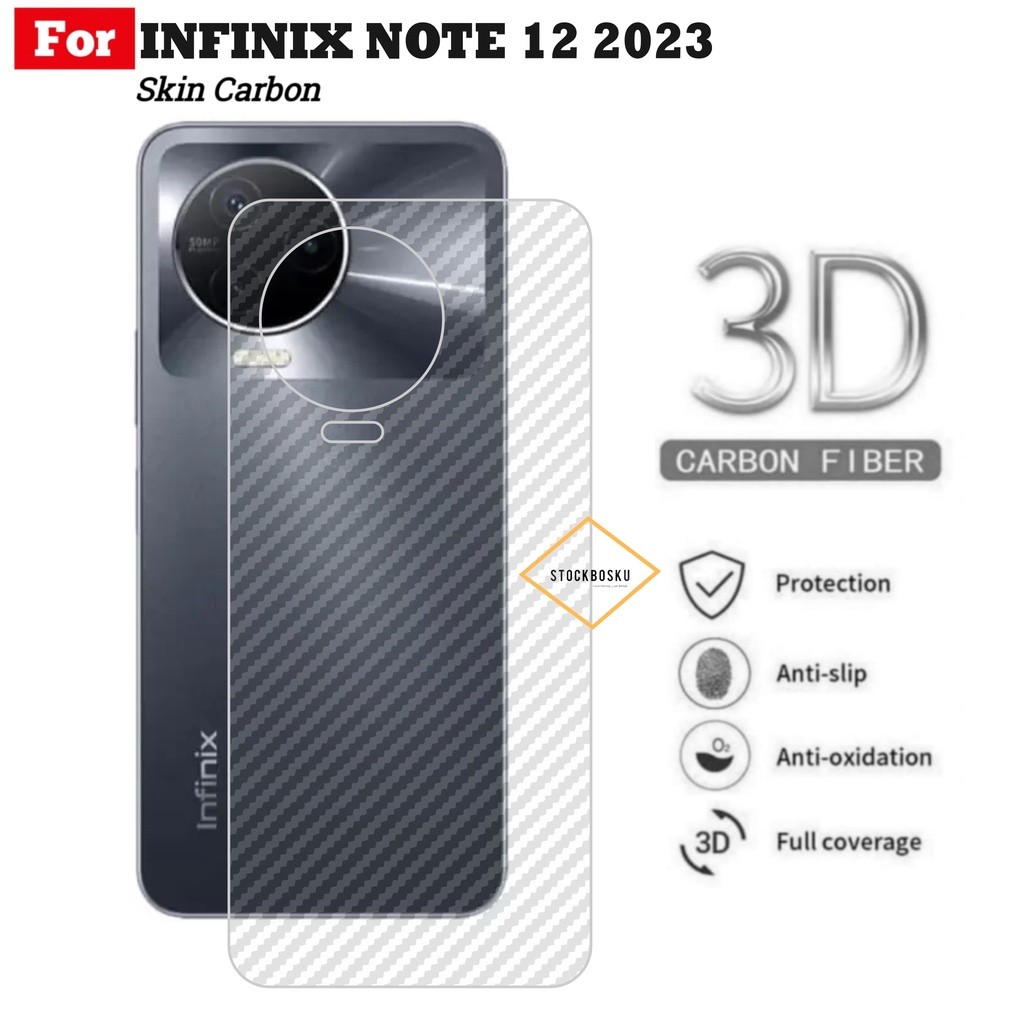 ( AS ) Garskin Skin Carbon Infinix Note 12 2023 Garskin Pelindung Belakang Handphone
