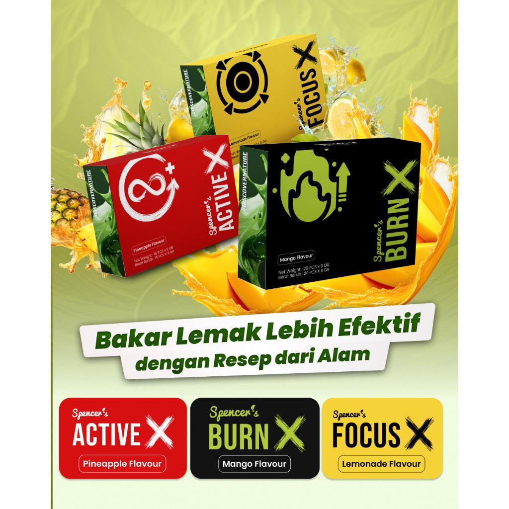 

Spencer's Supergreen Burn Active Focus X Pembakar Kalori dan Lemak Alami Langsing Metabolisme Sehat Meal Blend