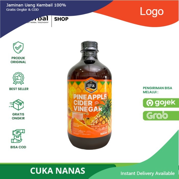 

HERBAL LINK - Cuka Nanas With Honey - Pineapple Cider Vinegar Organic 500ml