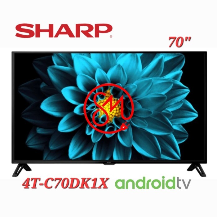 LED TV Sharp 70 inch 4T-C70DK1X Resolusi 4K UHD Smart Android 70DK1X