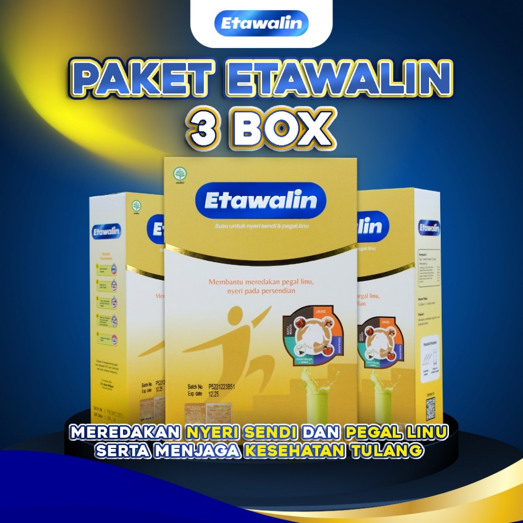 

PAKET AKUT 3 BOX ETAWALIN - BANTU ATASI KESEMUTAN, ASAM URAT, NYERI SENDI