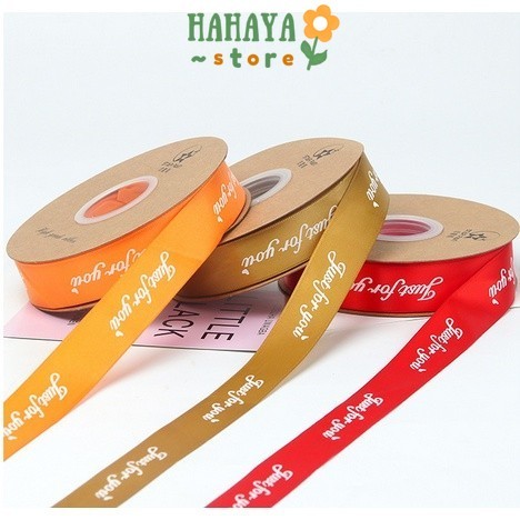 

HAHAYA - PTA5 FOR U (BIG) Pita Satin Roll Motif Always By Your Side/Pita Kado 1cm/Pita Dekorasi Buket