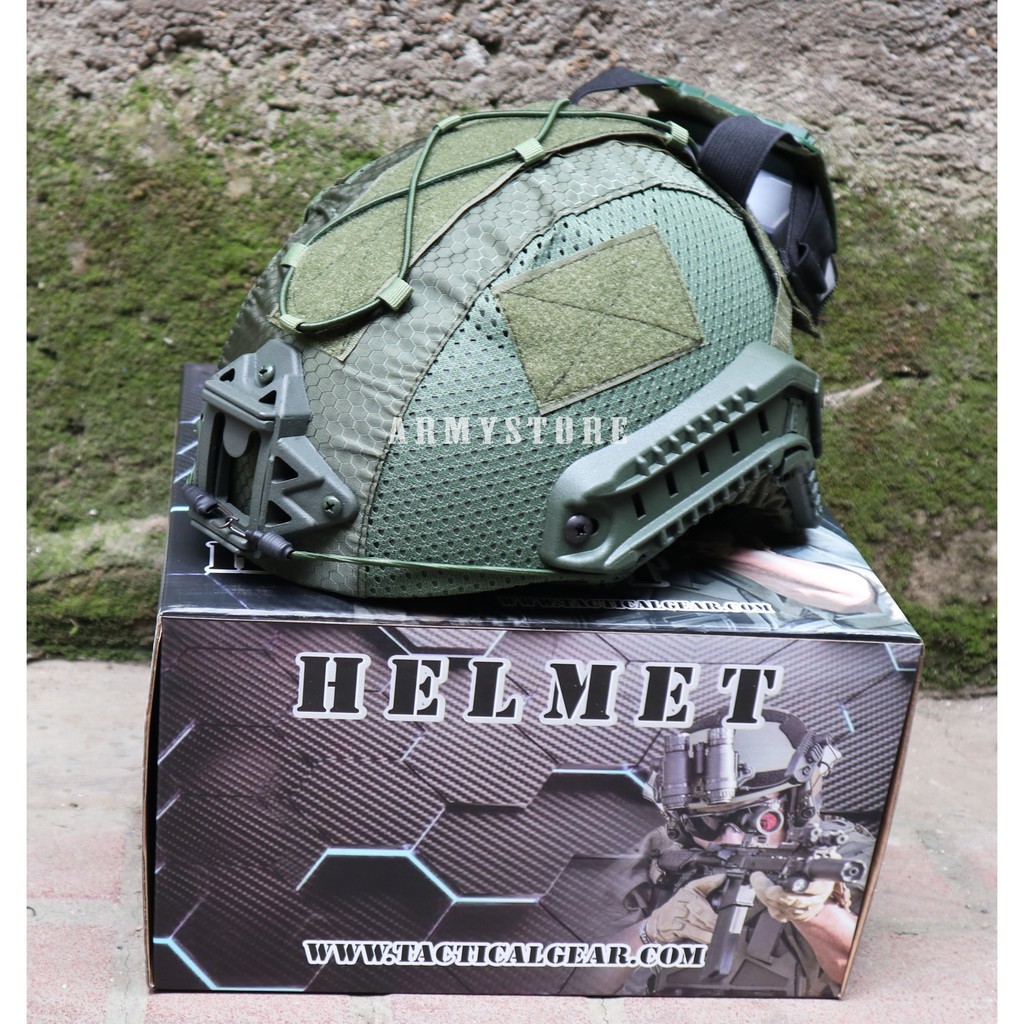 helm tactical mich 2001 full cover hijau army