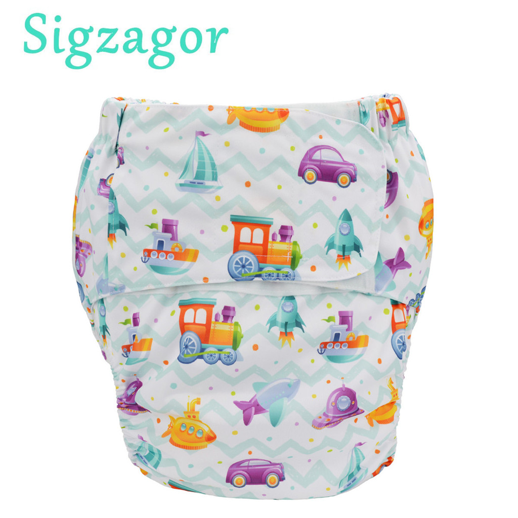 [Sigzagor]XL Adult Cloth Diaper Nappy Urinary Incontinence Pocket Reusable Hook Loop ABDL Age Play 6