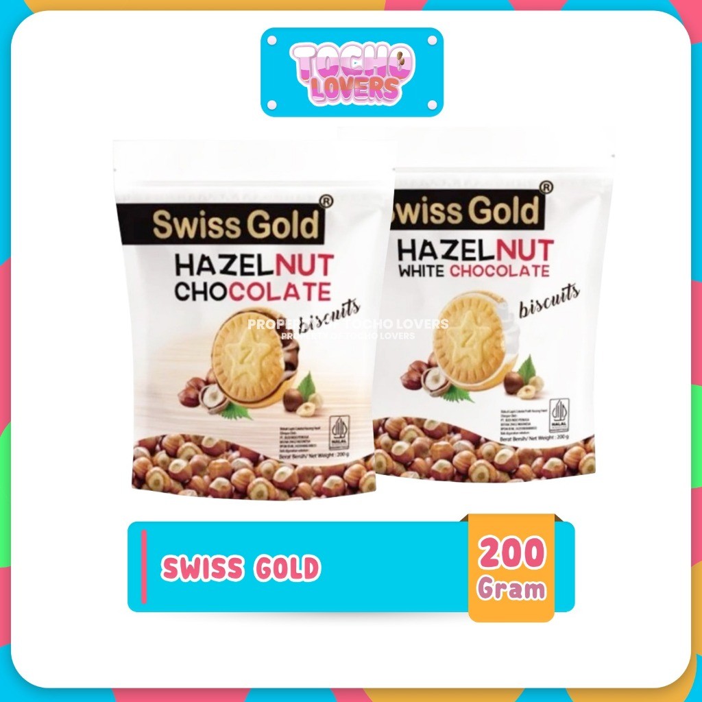 

Swiss Gold Hazelnut Chocolate / White Chocolate Biscuit, Bikuit lapis coklat kacang Hazel White coklat & Cokelat 200gr