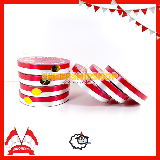 

PITA JEPANG MERAH PUTIH 2CM INDONESIA HUT RI 17 Agustus Dirgahayu Kemerdekaan Bendera Merah Putih