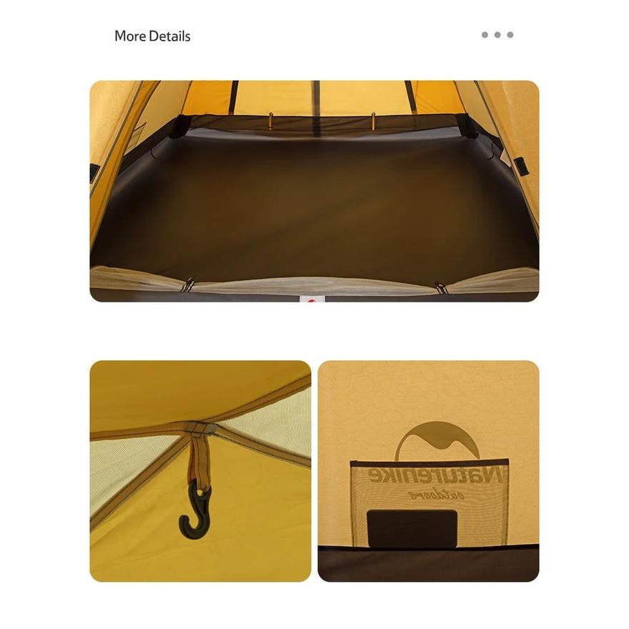 Tenda Naturehike 4P Professional NH18Z044-P 4 orang Camping ultralight - Yellow. Terlaris