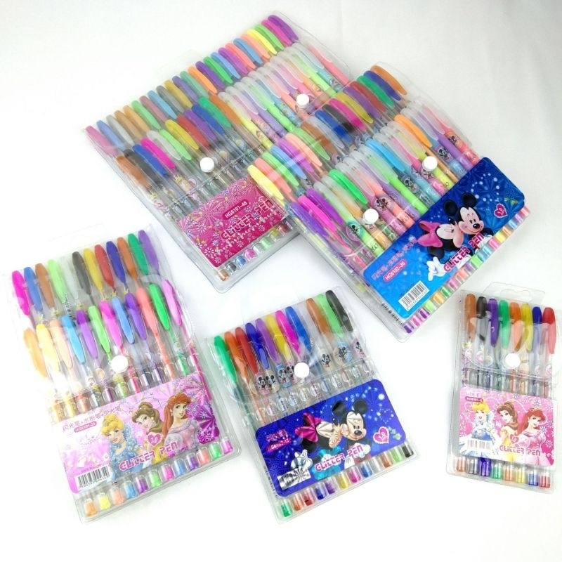 

Dalingshop PULPEN / PEN GLITTER Karakter 12 WARNA Pen Gel Fancy isi 12pcs