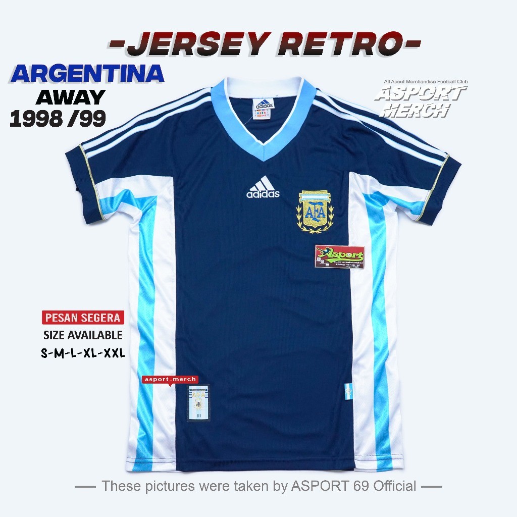 ASPORT ARGENTINA RETRO AWAY 1998 1999  RETRO ARGENTINA AWAY 98 99