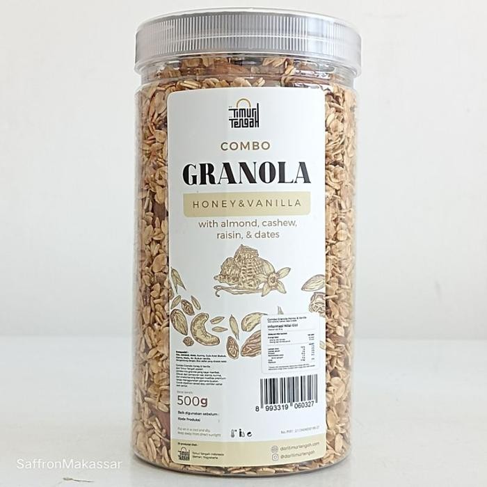 

GRANOLA TIMUR TENGAH 500gr ALMOND METE | SEREAL OATMEAL DIET SEHAT - HONEY & VANILLA, 500gr