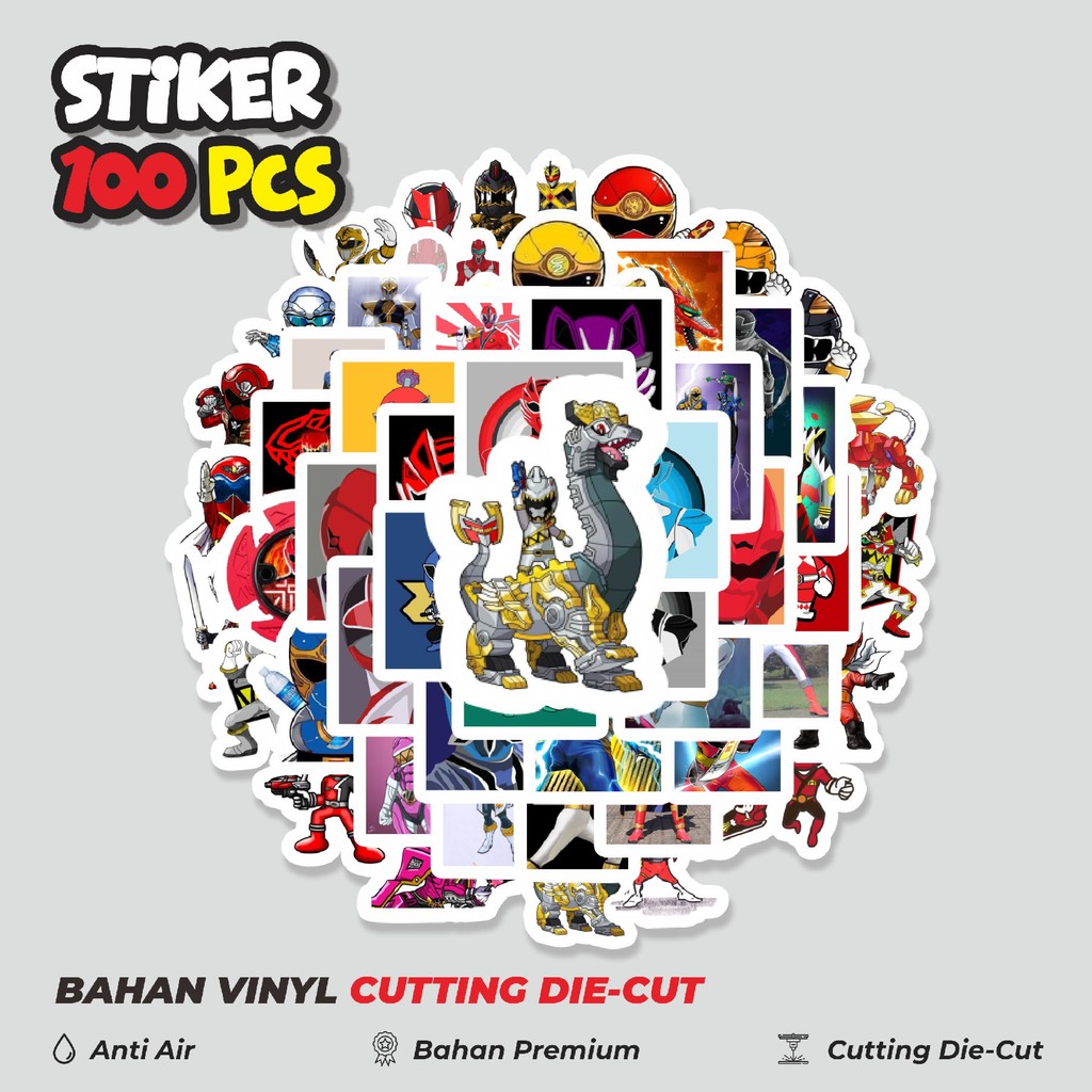 

Terbaru! 50 pcs Stiker Mighty Morphin Power Rangers Dekorasi Lucu Kreatif untuk Notebook, Skateboard, HP