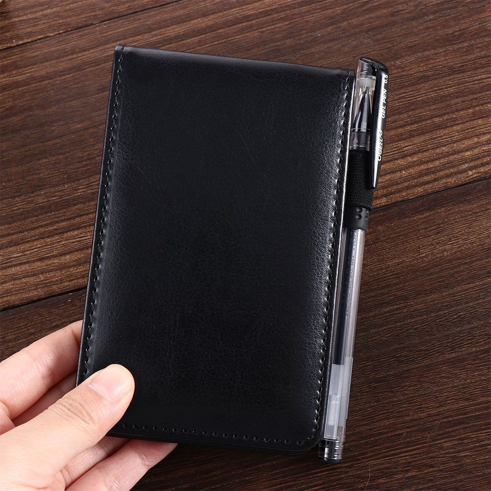 

Stationery School Supplies Memo Pads Retro Leather Cover Small A7 Notebook Mini Notepad Pocket Planner Business Memos