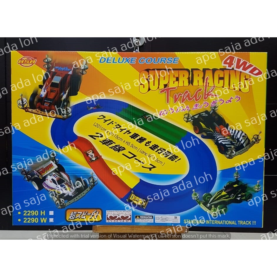 Track Tamiya 2 Jalur Super Racing 4WD Jalanan Jalan Tamiya Grand Prix Rel Mainan Main Anak Mobil Kit