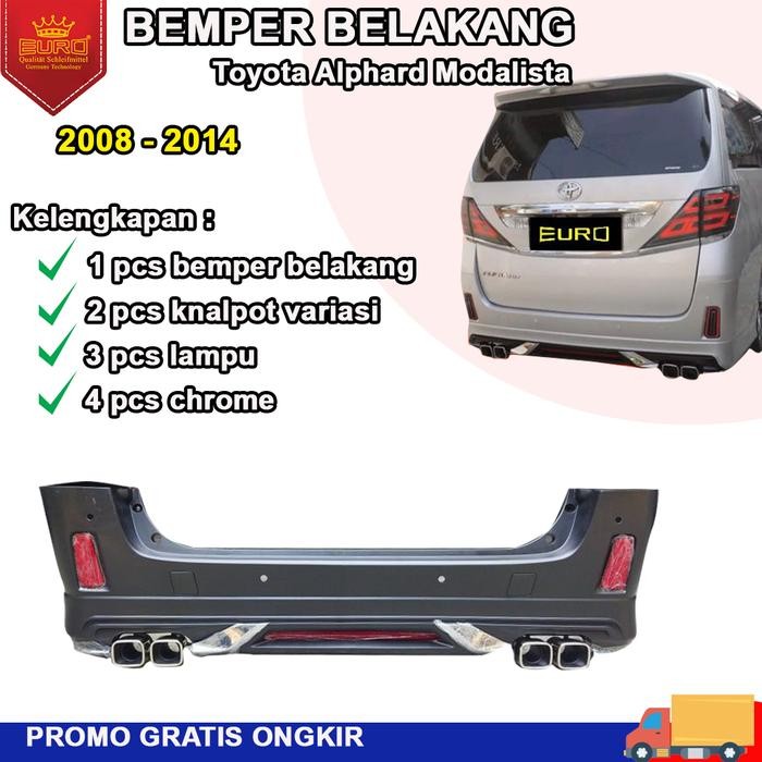 bemper belakang alphard vellfire 2009-2014 upgrade modellista