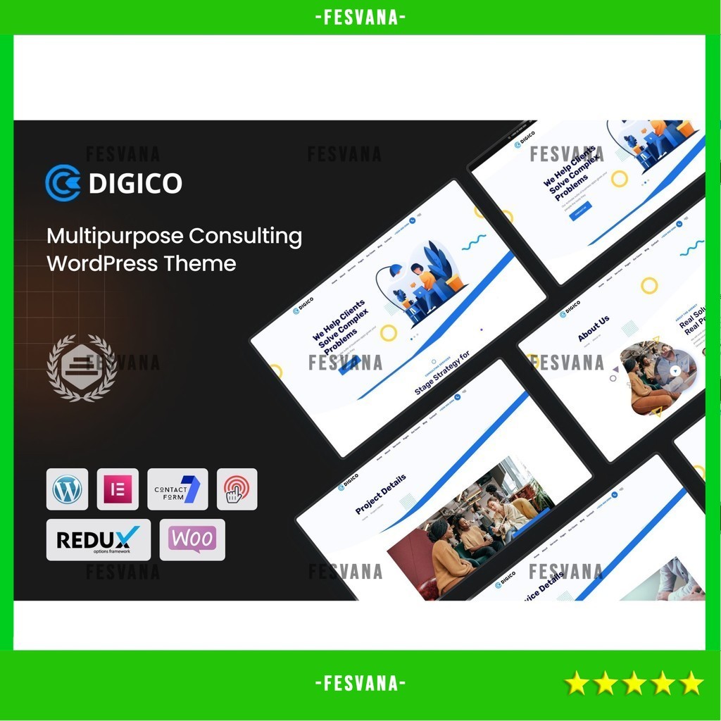 WORDPRESS THEME DIGICO - MULTIPURPOSE CONSULTING   D5615 TEMA TEMPLATE WEB BY FESVANA ORIGINAL