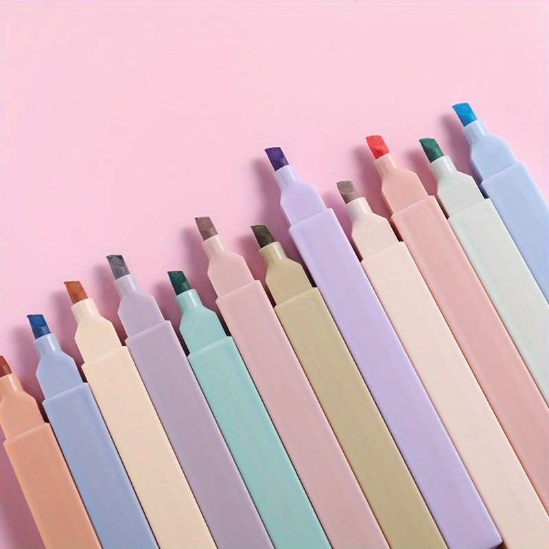 

6Pcs Fluorescent Highlighter Pens Aesthetic Double Headed Pastel Stationary Supplies Kawaii Colored Markers Pens