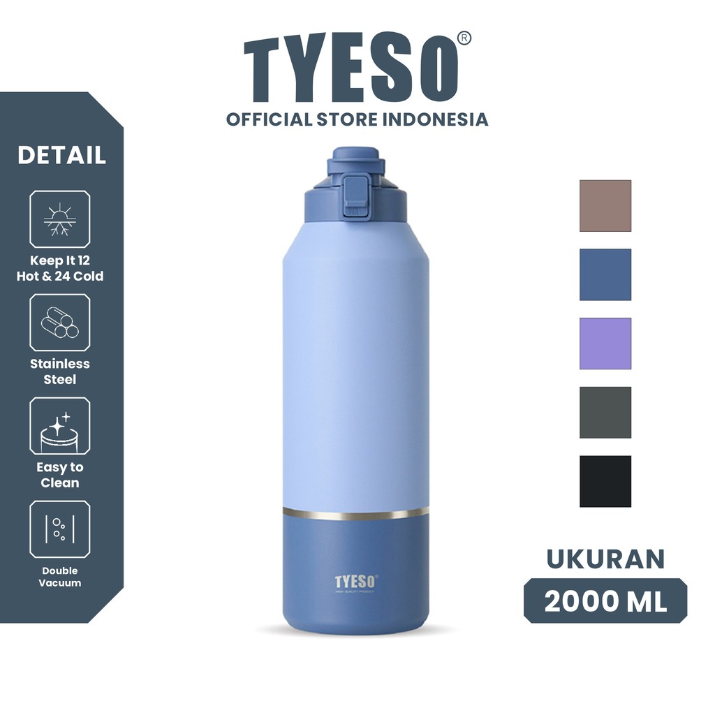 Tyeso Tumbler Sport 2 Liter Botol Flask Stainless Steel 2000 ML TS-01015 Double Vacuum Insulated 67