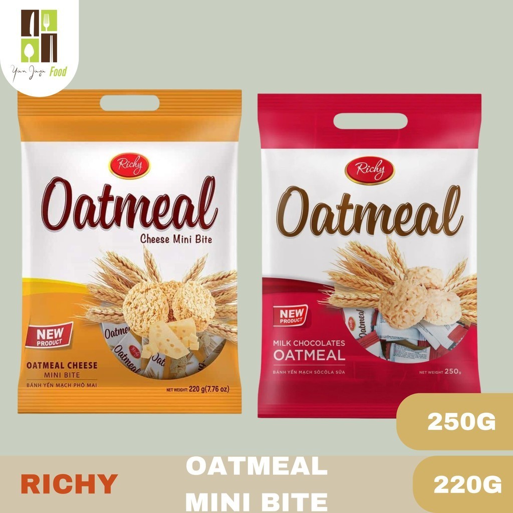 

Richy OatMeal / Oat Meal / Mini Bite / Mini Bite Cheese / Sereal / Creaker / Snack / Import Vietnam Kemasan 220g/250g