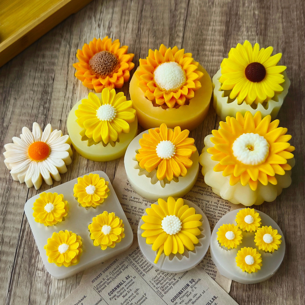 

Sunflower Aroma Candle Silicone Mold Handmade Soap Candle Making Supplies DIY Daisy Flowers Resin Plaster Ornaments Molds