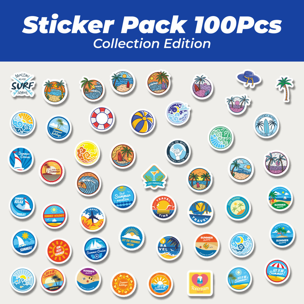 

Hot Stiker Pantai Stiker Lucu Anti Air Stikers Berperekat Waterproof Sticker Decal Buat Motor Helm Buku Journal Koper Casing HP Laptop Botol Minum