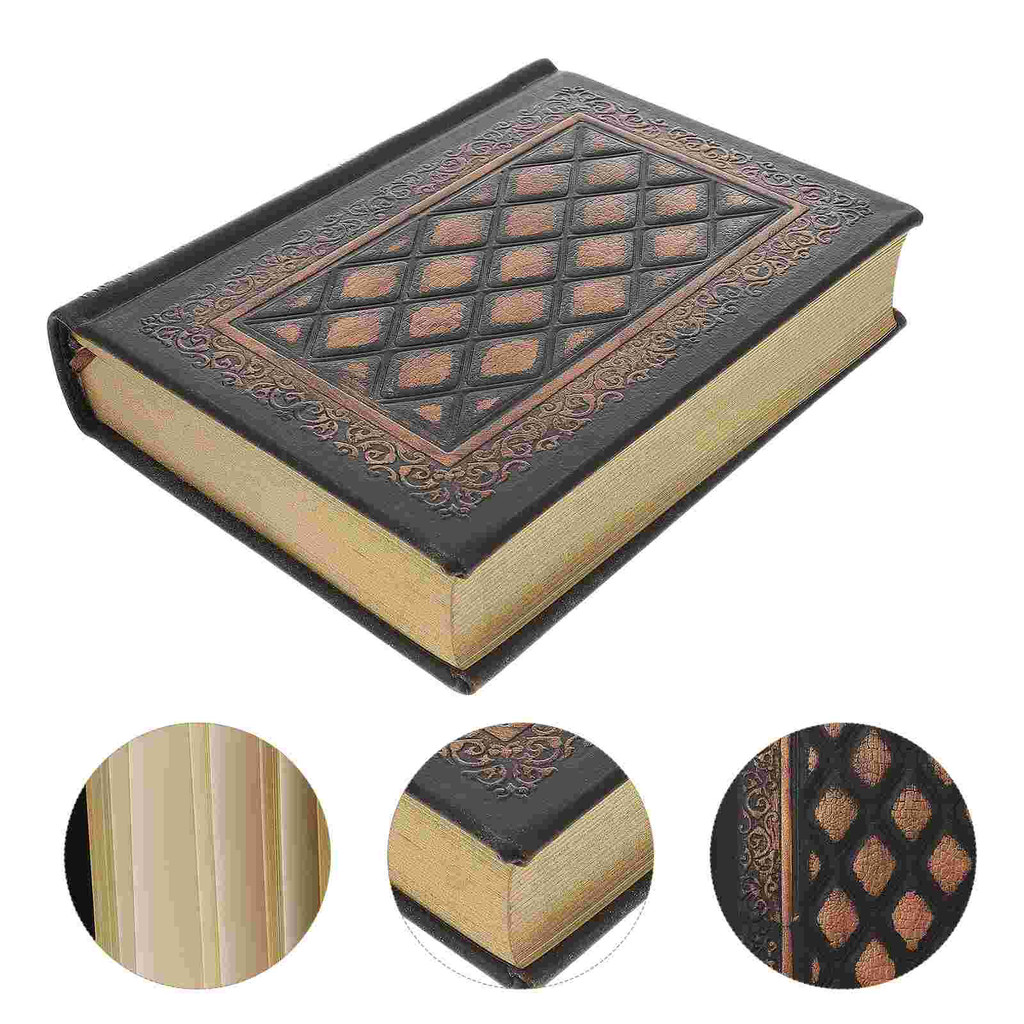 

European Notebook Fancy Cover Notepad: Blank Writing Journal Book Decorative Album Notebook DIY Scrapbook Notebook Black Golden