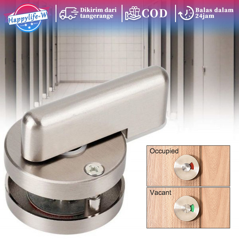 Grendel Indikator Stainless Grendel Partisi Toilet Kunci Pintu Kamar Mandi Kunci Pintu Toilet