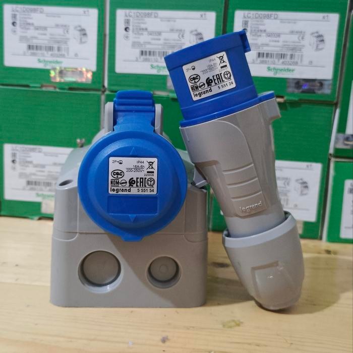 READY LEGRAND 1 SET 3PIN 16A 1PHASE SURFACE MOUNTING+PLUG 555154+555124 IP44 ORIGINAL MADE IN TURKEY