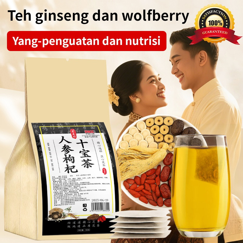 

❤️COD+Pengiriman 24 Jam❤️【】Teh Ginseng Dan Wolfberry - Mengisi Kembali Qi dan Melawan Kelelahan | Teh Polygonatum Odoratum Untuk Tonifikasi Ginjal / Teh Herbal Untuk Kesehatan Pria /Ginseng And Wolfberry Ten Treasures Tea