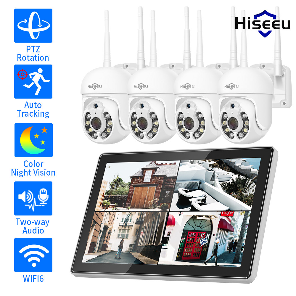 Hiseeu 3/5MP Wireless Security Cameras Kit Outdoor Waterproof IP Camera Surveillance CCTV System Set