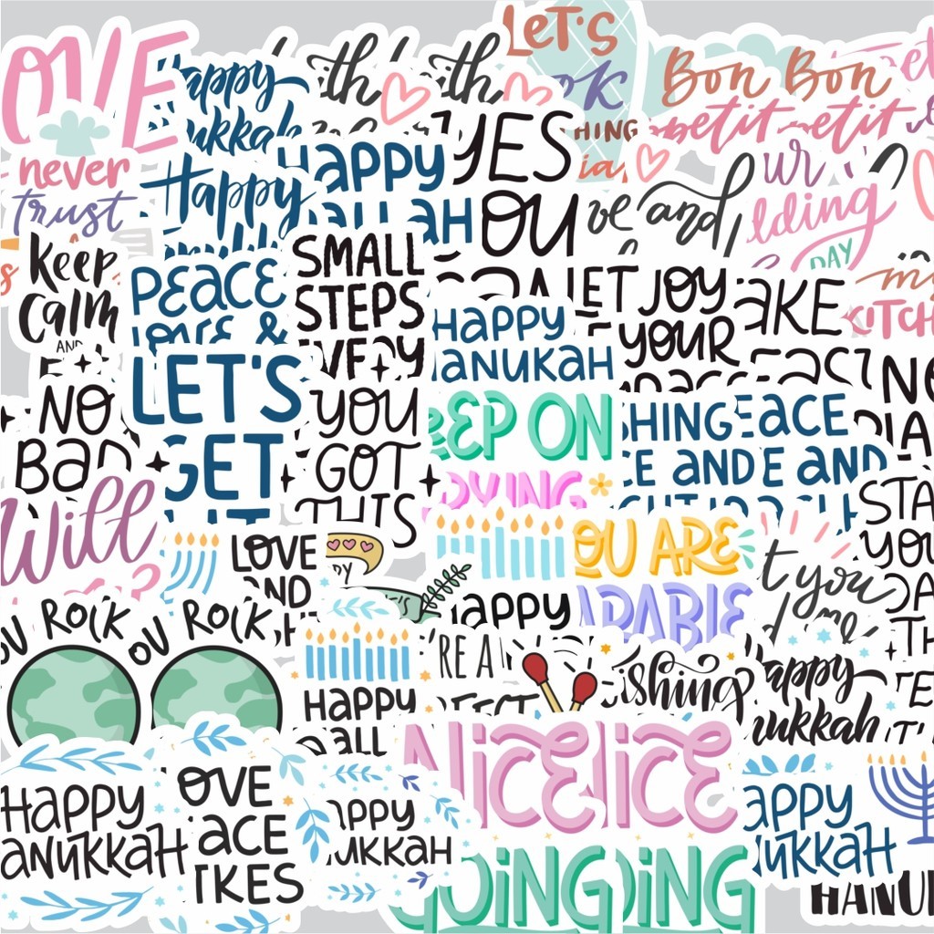 

Stiker Cutting Pack Stiker Phrases Bahasa Inggris Isi 100Pcs Series Aesthetic Lucu Keren Untuk Koper Bahan Vynil