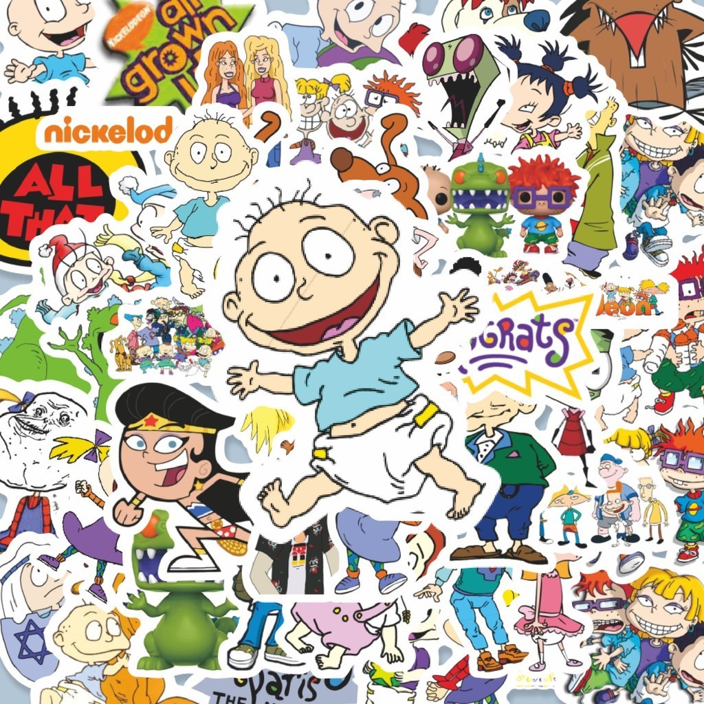 

100PCS Lucu Sticker Kartun Rugrats Sticker Dekorasi Lucu Kreatif untuk Notebook, Skateboard, HP