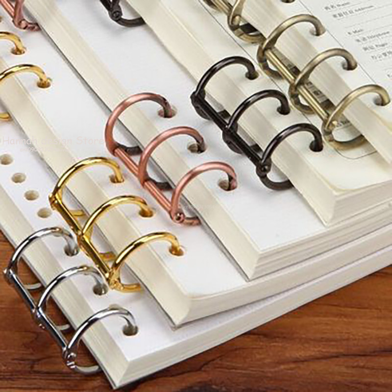 

2PCS 3-Hole Metal Clip Book Rings Loose-leaf Binder for A5 A6 A7 Paper Storage Tool Scrapbooking Art Crafts DIY Student