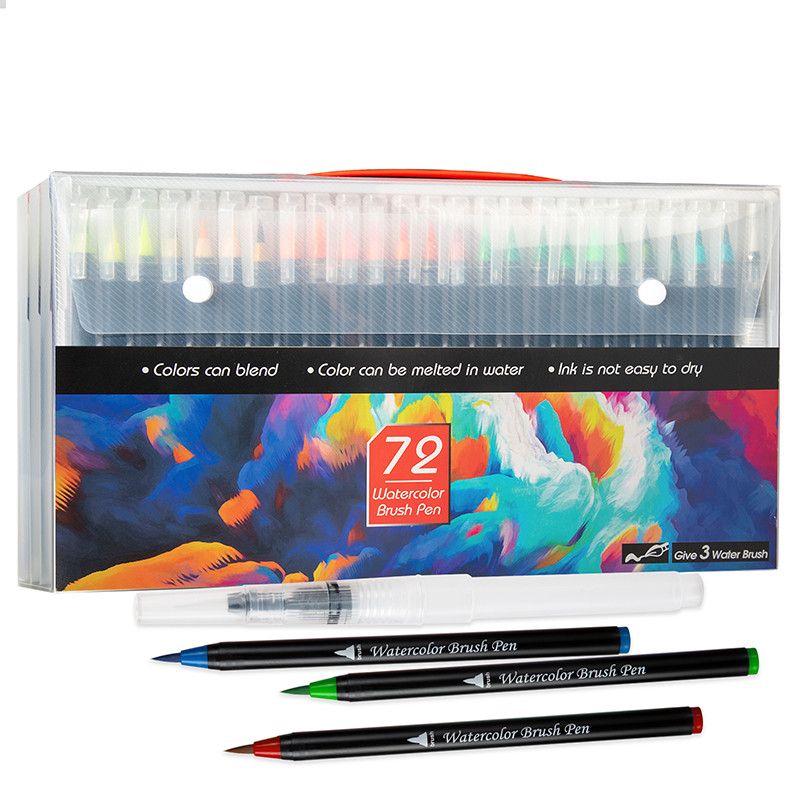 

20/48/72 Color Watercolor Markers for Drawing Felt-Tip Pens Set for Children Water Coloring Brush Pen for Lettering Art Supplies