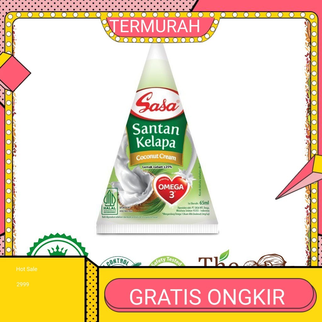 

paket isi 2 SASA Santan Kelapa Cair OMEGA 3 / Coconut Cream 65ml [HALAL]