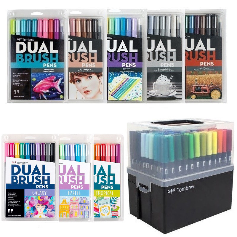 

Japan TOMBOW ABT Dual Soft Brush Pen & Fine Tip 12pcs/set Calligraphy Pens Double Head Markers Drawing Painting Art Supplies