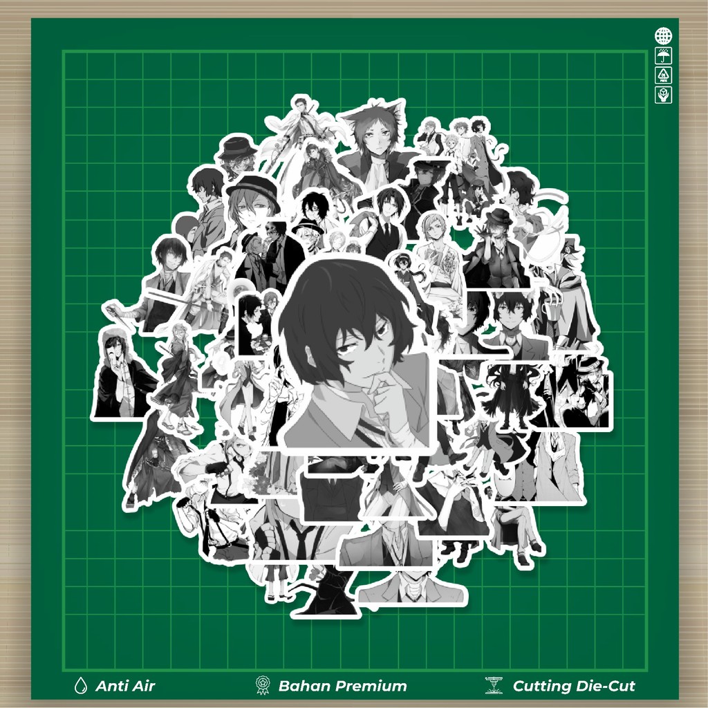 

HOT 50 PCS STIKER Stiker Anime Bungou Stray Dogs Stiker Fashion Cars Decal Dingin Kartu Album Custom Vinyl Anti Air- Sticker Aesthetic Buku Journal Koper Casing HP Tablet Laptop Helm Motor Botol Minum