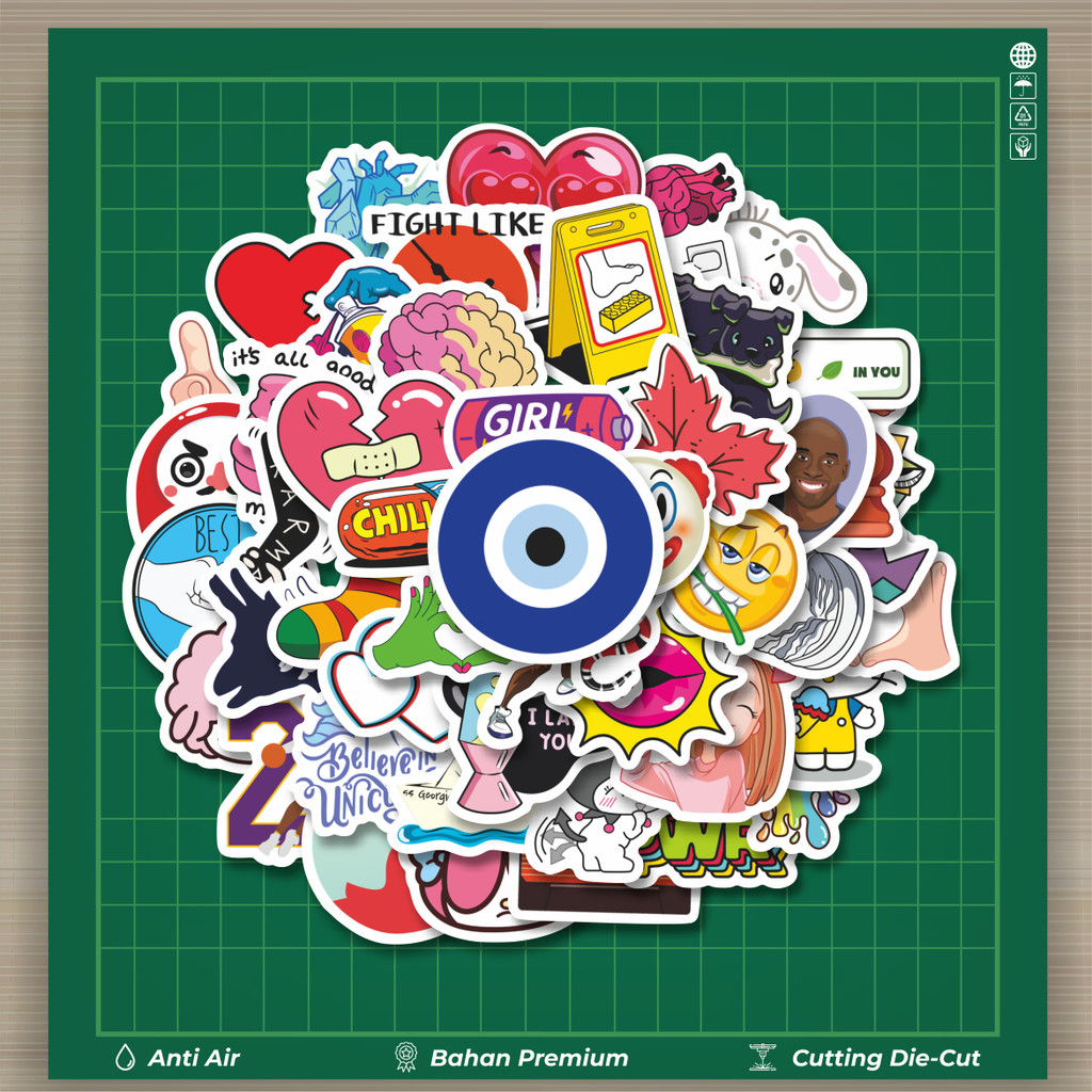 

HOT 50 PCS STIKER Stiker Noob Pack Stiker Random V3 Stiker Fashion Cars Decal Dingin Kartu Album Custom Vinyl Anti Air- Sticker Aesthetic Buku Journal Koper Casing HP Tablet Laptop Helm Motor Botol Minum
