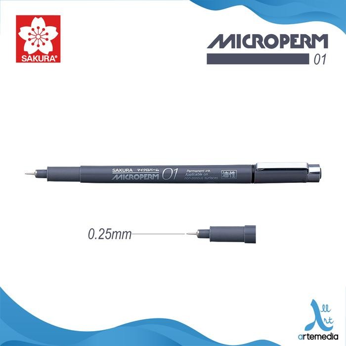 

Ready Drawing Pen Sakura MicroPerm Permanent Industrial Waterproof Pulpen - BLACK 01