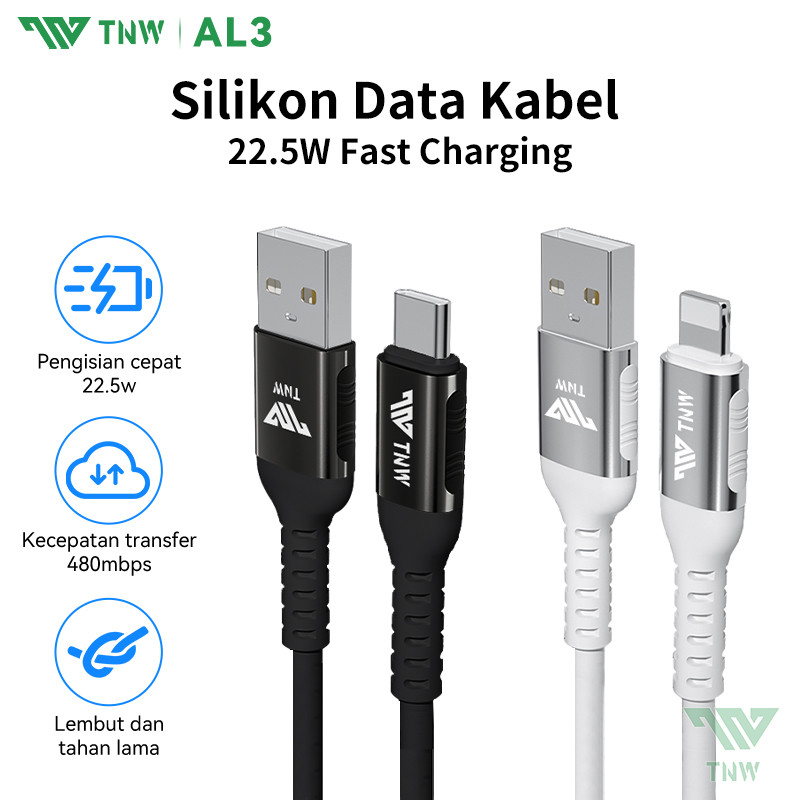 TNW AL3 Kabel Data 22.5W Fast Charging Kabel Silikon Kabel Data Pengisian Cepat USB To TYPE C | USB 
