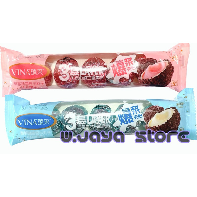 

Vina Sanussi Franzzi Lava cookies Ball 5pc / Wafer Salut Bulat Isi Krim 45g Strawberry/ Yougrt